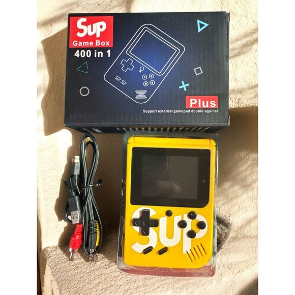 Sup Game Box Plus Retro Handheld Console 400 In 1 With AV Cable & Charger Yellow - Picture 1 of 4